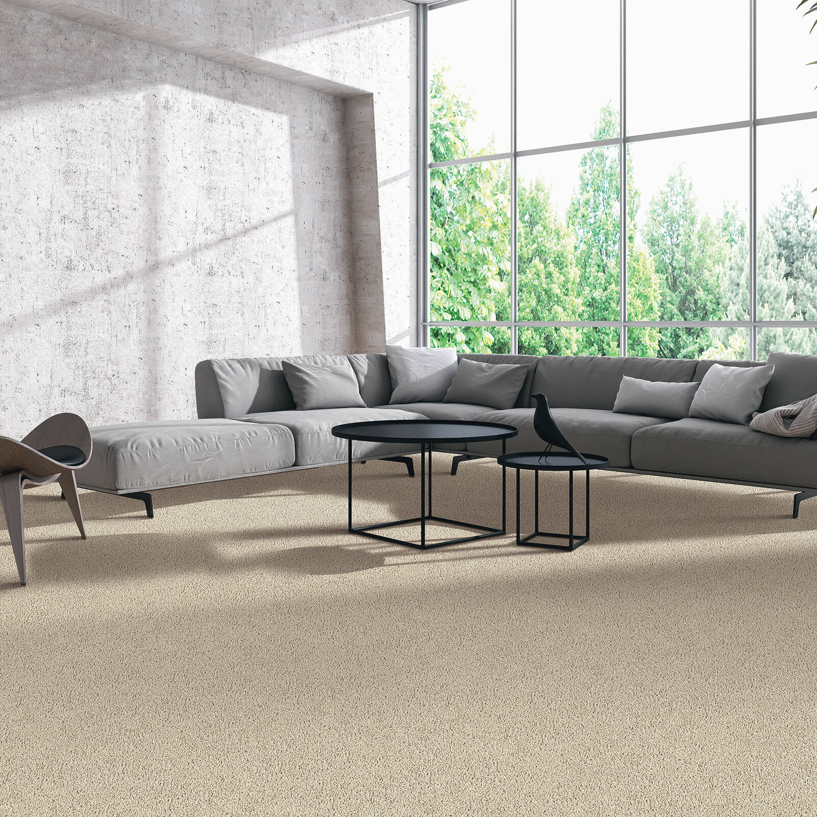 Modern living room carpet flooring | Wellston Decorating Center, Inc.