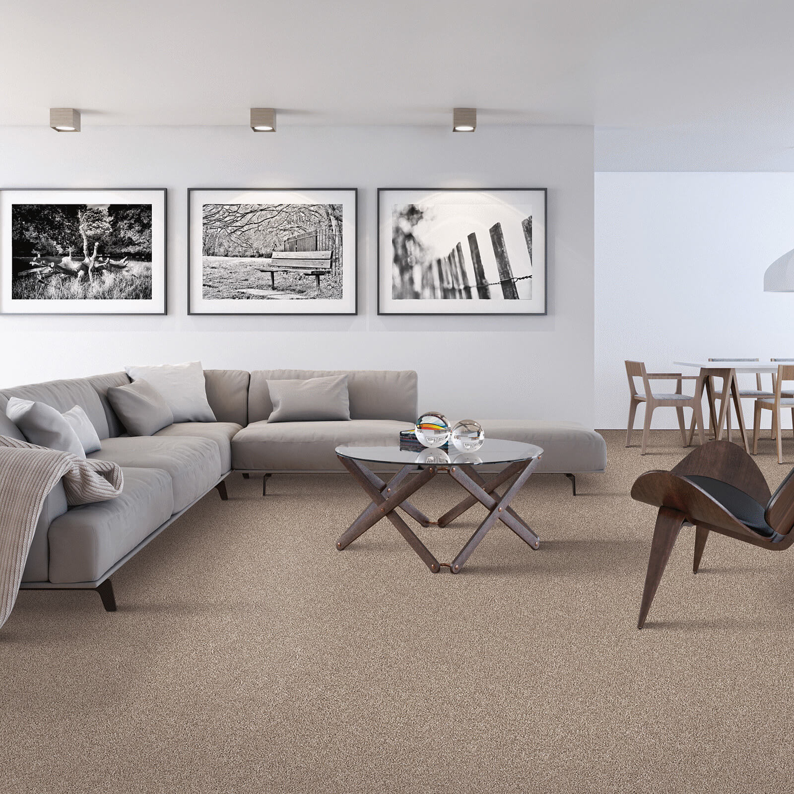 Living room carpet floor | Wellston Decorating Center, Inc.